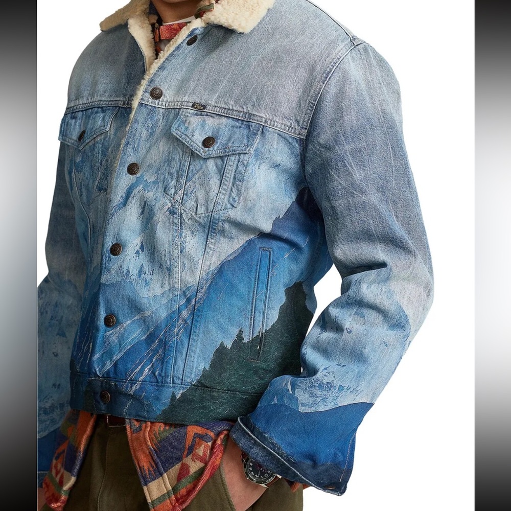Rare Find Polo Ralph Lauren Mountainscape Denim Jacket. NWT. Size Medium.